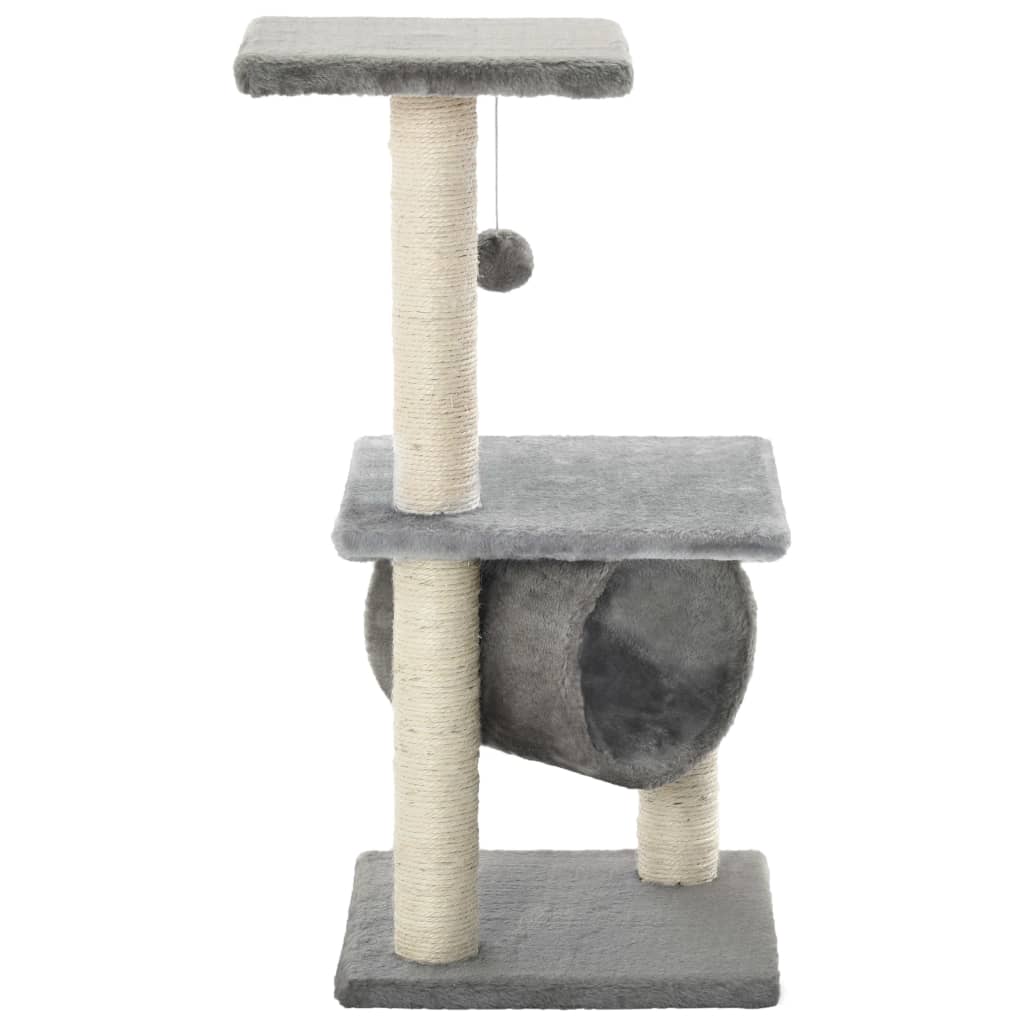Albero per Gatti con Tiragraffi in Sisal 65 cm Grigio - homemem39