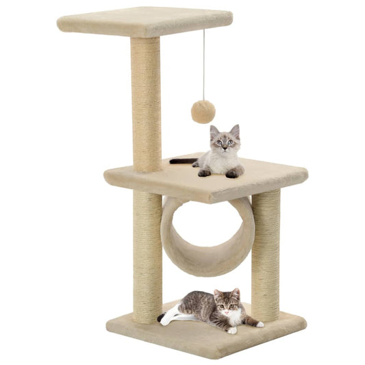 Albero per Gatti con Tiragraffi Sisal 65 cm Beige - homemem39