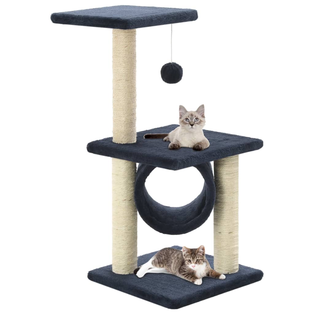 Albero per Gatti con Tiragraffi in Sisal 65 cm Blu Scuro - homemem39