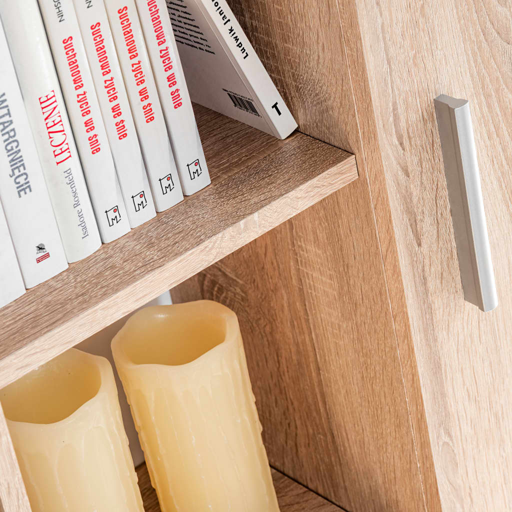 Parete Attrezzata Porta TV con Luci LED Rovere Sonoma