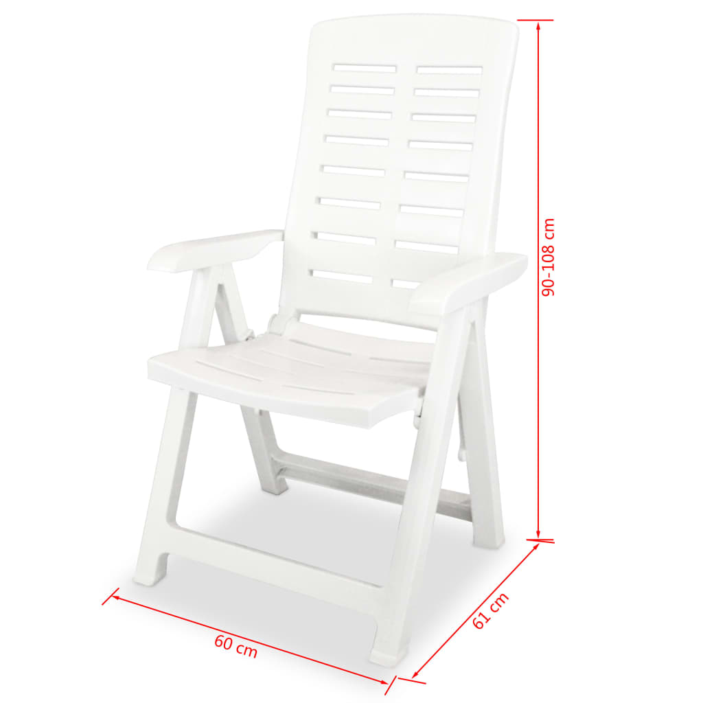 Sedie Reclinabili da Giardino 6 pz in Plastica Bianche | homemem39