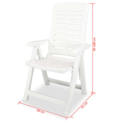 Sedie Reclinabili da Giardino 6 pz in Plastica Bianche | homemem39