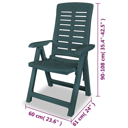 Sedie Reclinabili da Giardino 4 pz in Plastica Verdi | homemem39
