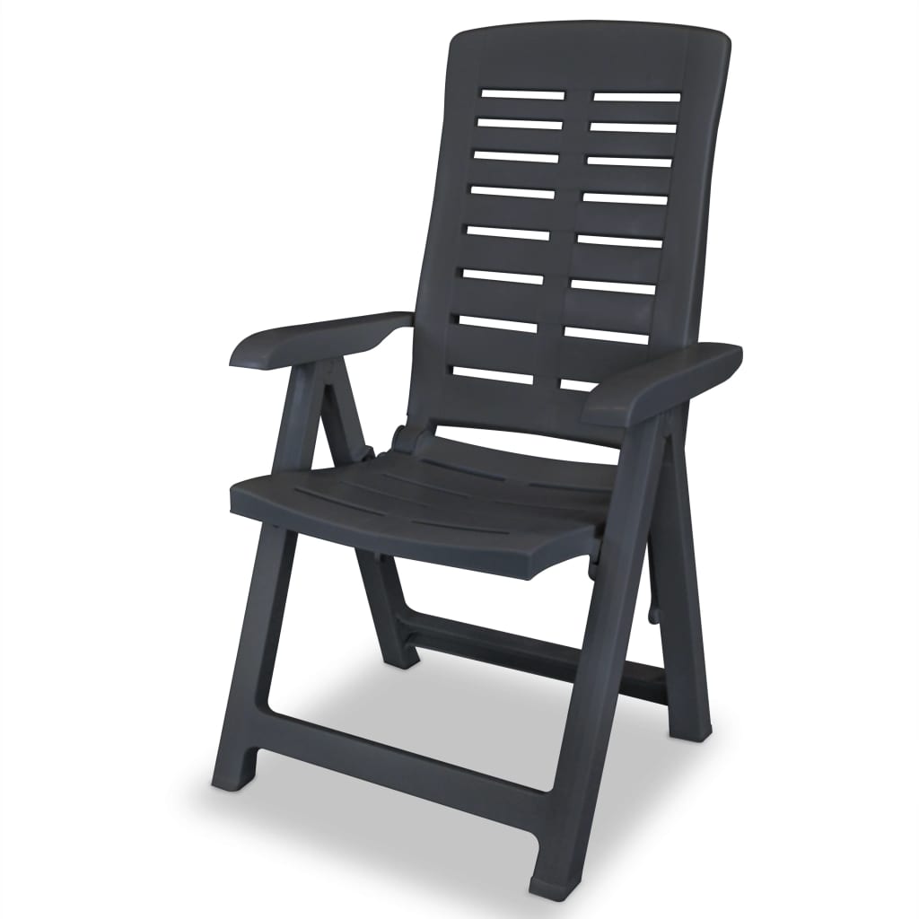 Sedie Reclinabili Giardino 6 pz in Plastica Antracite - homemem39