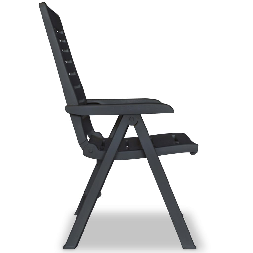 Sedie Reclinabili Giardino 6 pz in Plastica Antracite - homemem39