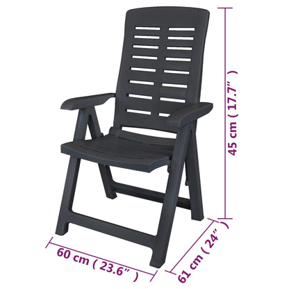 Sedie Reclinabili Giardino 6 pz in Plastica Antracite - homemem39