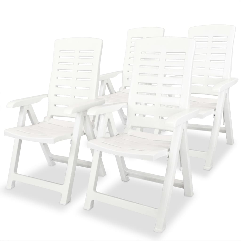 Set da Pranzo da Giardino 5 pz in Plastica Bianco