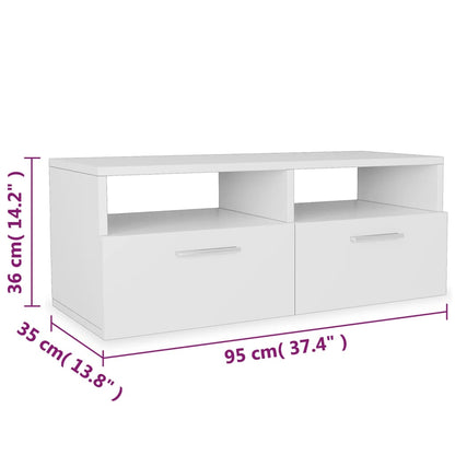 Mobili TV 2 pz in Legno Multistrato 95x35x36 cm Bianchi - homemem39