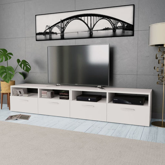 Mobili TV 2 pz in Legno Multistrato 95x35x36 cm Bianchi - homemem39