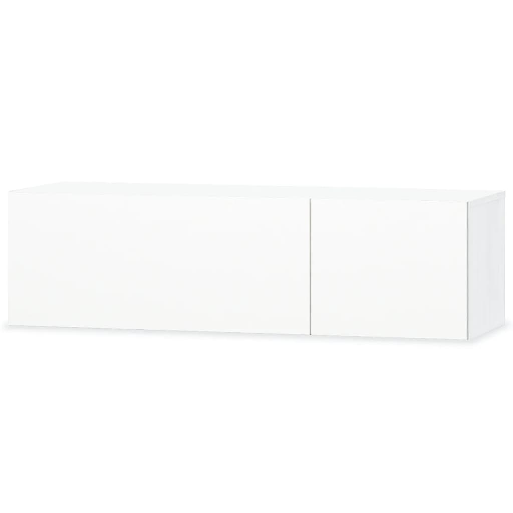 Mobili TV 2 pz in Legno Multistrato 120x40x34 cm Bianco Lucido - homemem39