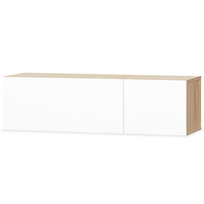 Mobili TV 2 pz Legno Multistrato 120x40x34 Bianco Lucido Rovere - homemem39