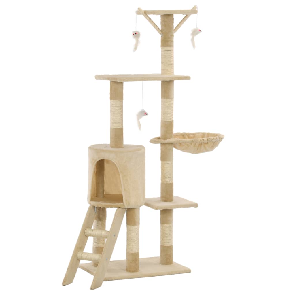 Albero per Gatti con Tiragraffi in Sisal 138 cm Beige | homemem39