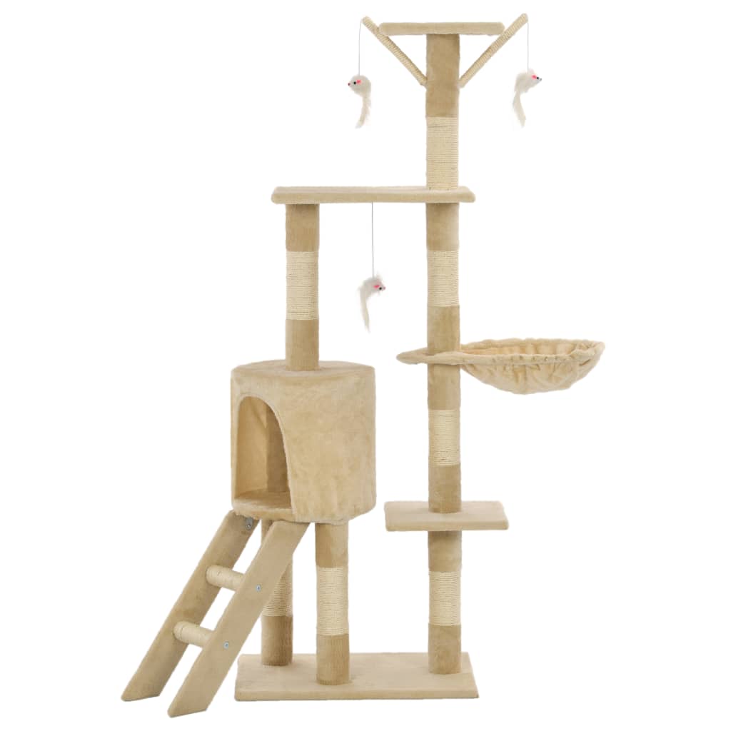 Albero per Gatti con Tiragraffi in Sisal 138 cm Beige | homemem39