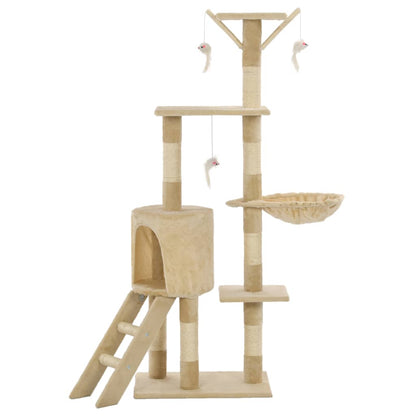 Albero per Gatti con Tiragraffi in Sisal 138 cm Beige | homemem39