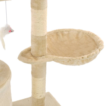 Albero per Gatti con Tiragraffi in Sisal 138 cm Beige | homemem39