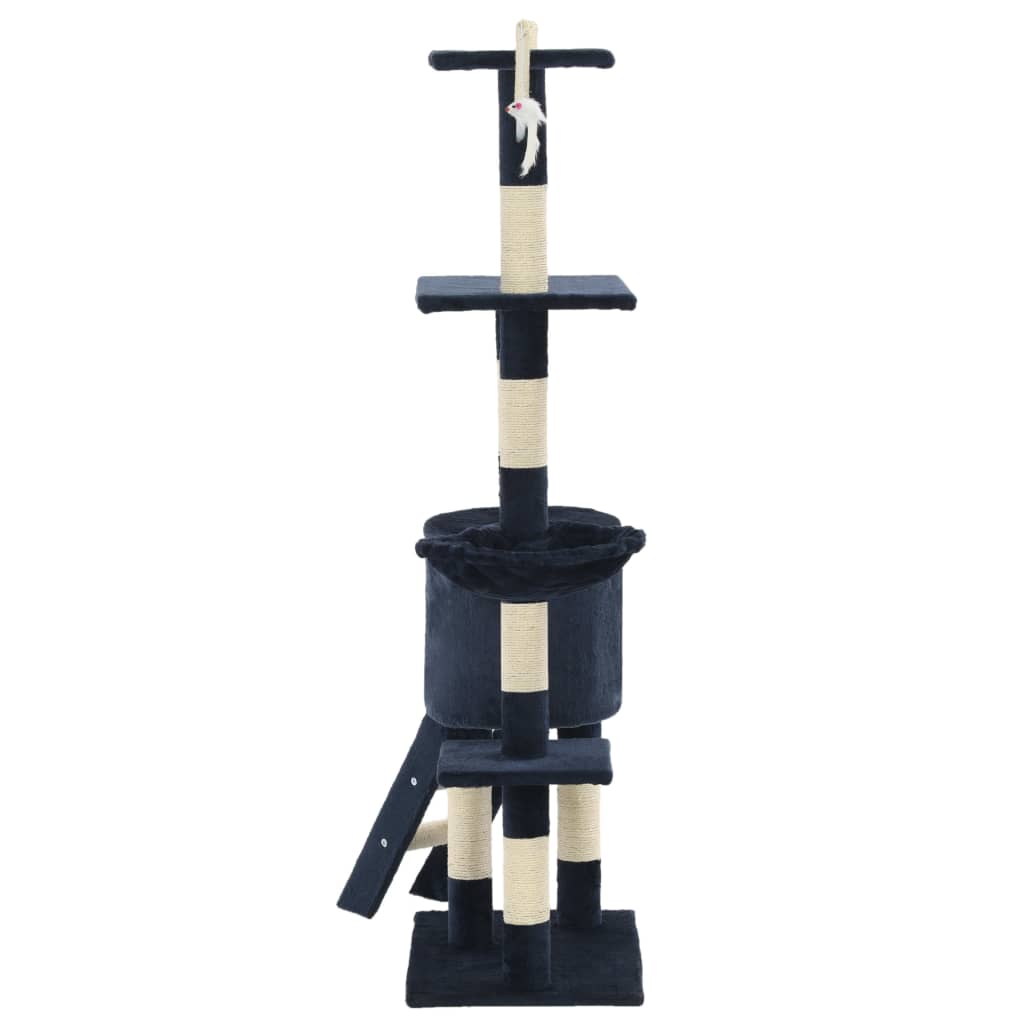 Albero per Gatti con Tiragraffi in Sisal 138 cm Blu Scuro | homemem39