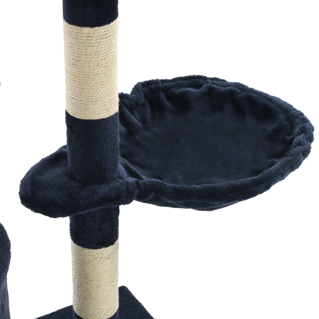 Albero per Gatti con Tiragraffi in Sisal 138 cm Blu Scuro | homemem39
