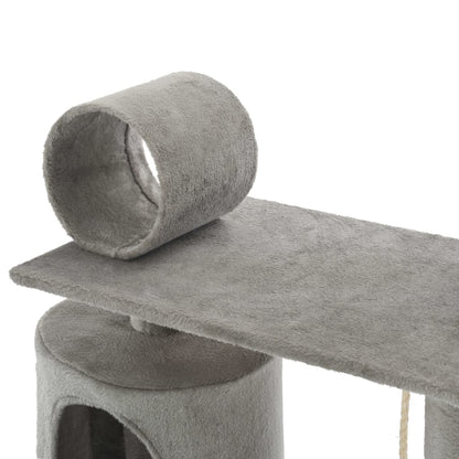 Albero per Gatti con Tiragraffi in Sisal 140 cm Grigio - homemem39