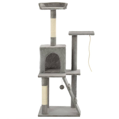 Albero per Gatti con Tiragraffi in Sisal 120 cm Grigio | homemem39