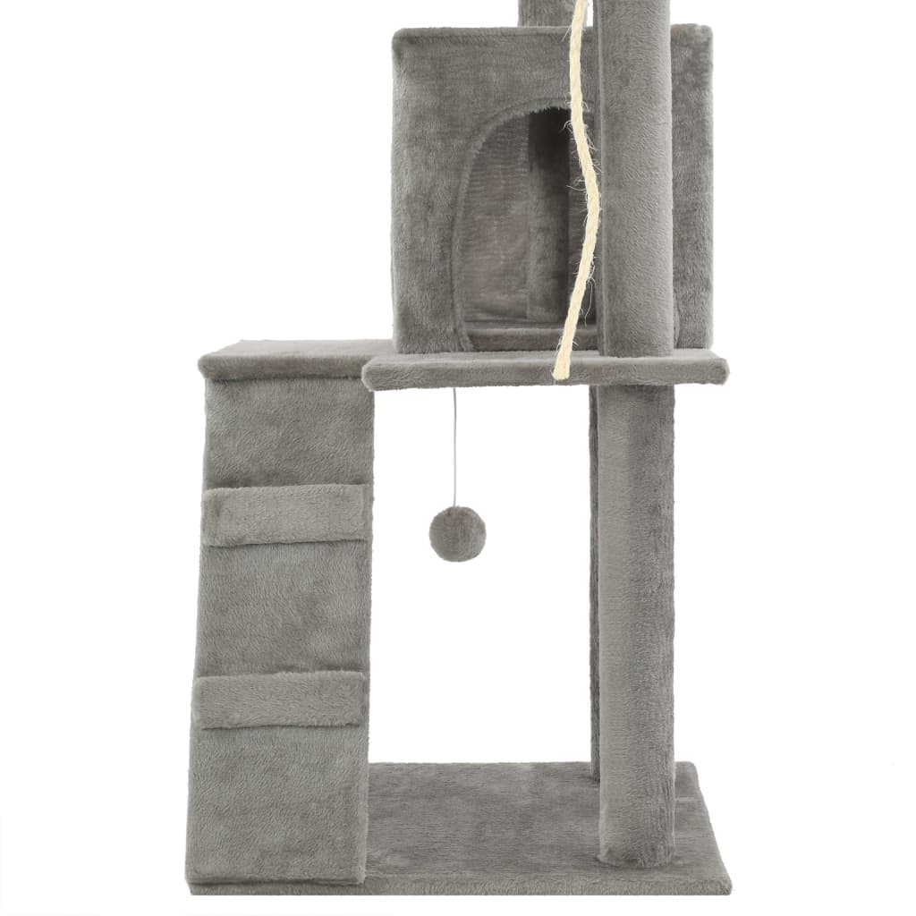 Albero per Gatti con Tiragraffi in Sisal 120 cm Grigio | homemem39