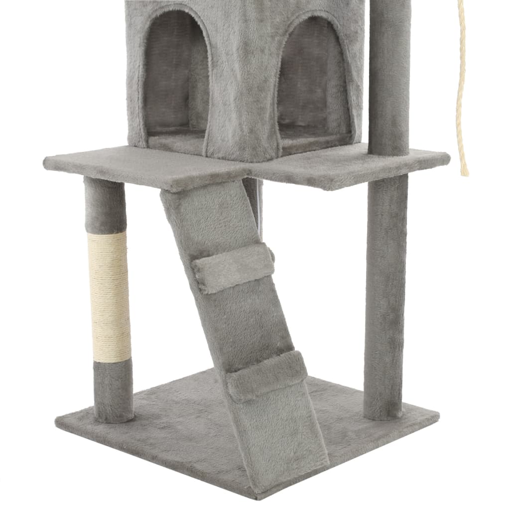 Albero per Gatti con Tiragraffi in Sisal 120 cm Grigio | homemem39