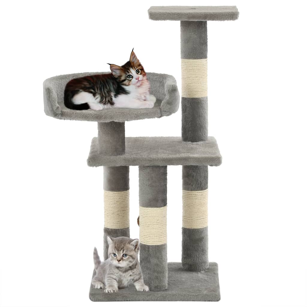 Albero per Gatti con Tiragraffi in Sisal 65 cm Grigio - homemem39