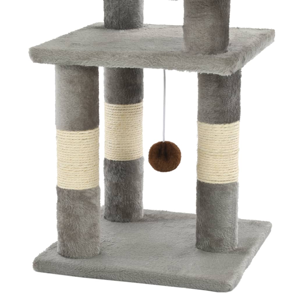 Albero per Gatti con Tiragraffi in Sisal 65 cm Grigio | homemem39