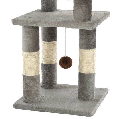 Albero per Gatti con Tiragraffi in Sisal 65 cm Grigio | homemem39