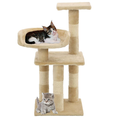 Albero per Gatti con Tiragraffi in Sisal 65 cm Beige - homemem39
