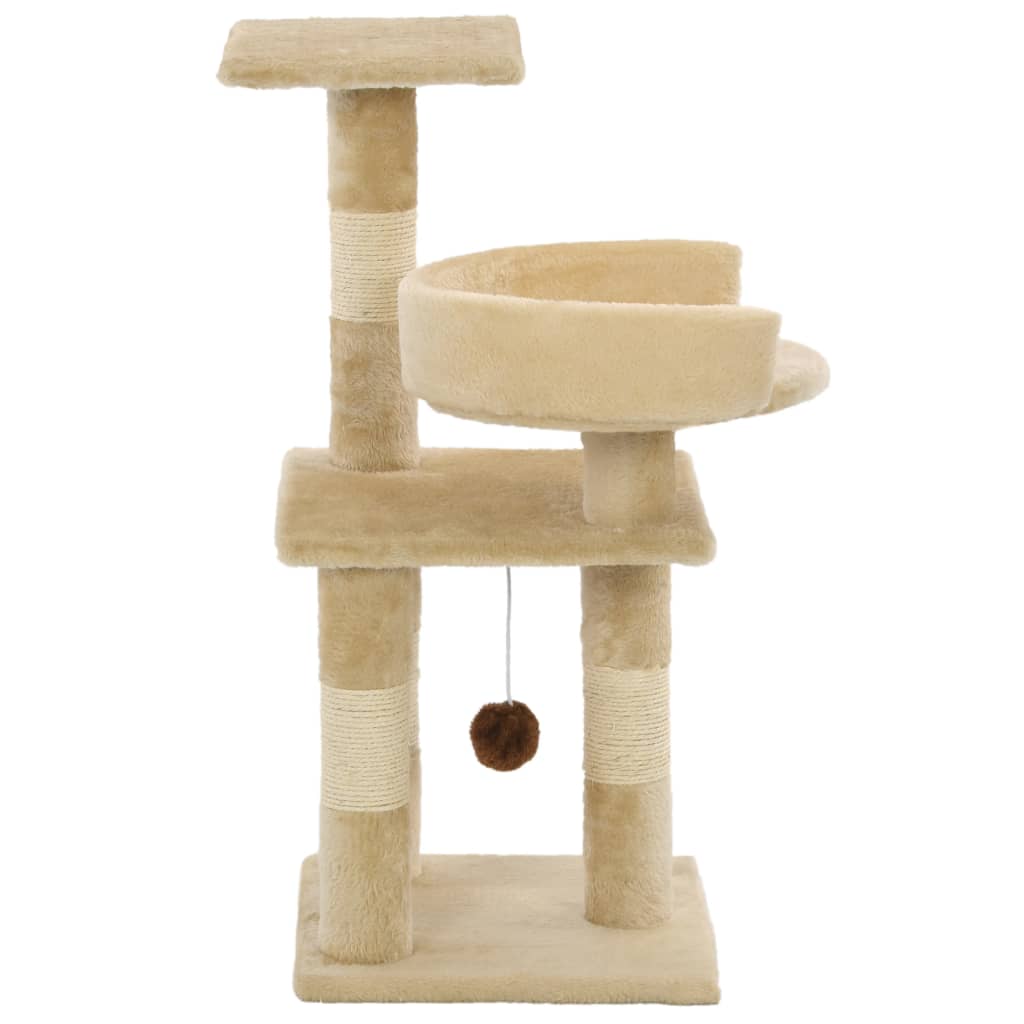 Albero per Gatti con Tiragraffi in Sisal 65 cm Beige - homemem39