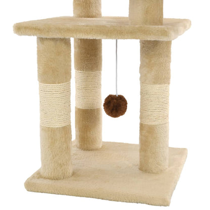 Albero per Gatti con Tiragraffi in Sisal 65 cm Beige - homemem39