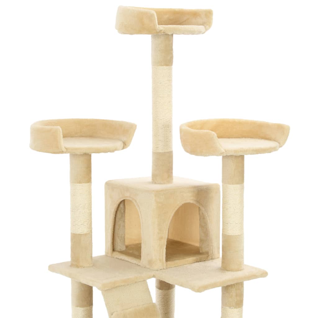 Albero per Gatti con Tiragraffi in Sisal 170 cm Beige | homemem39