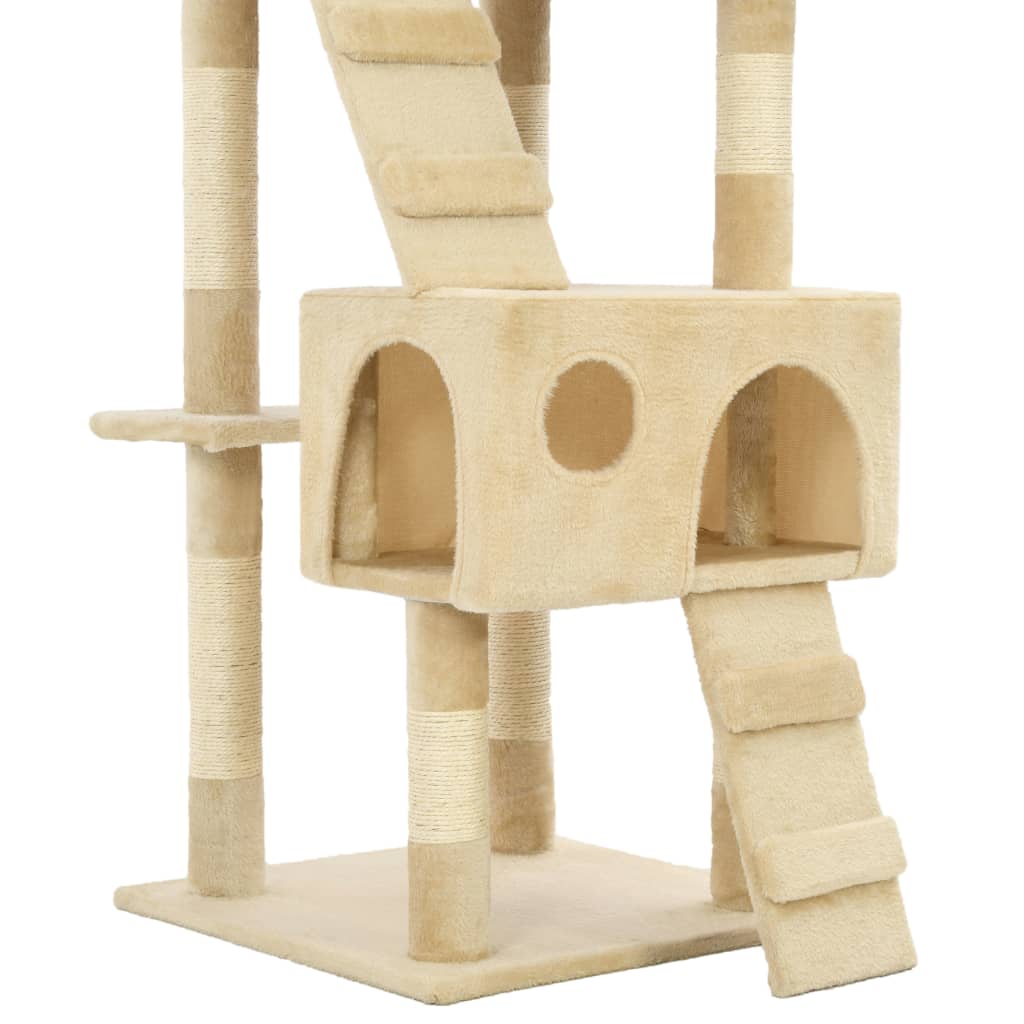 Albero per Gatti con Tiragraffi in Sisal 170 cm Beige | homemem39