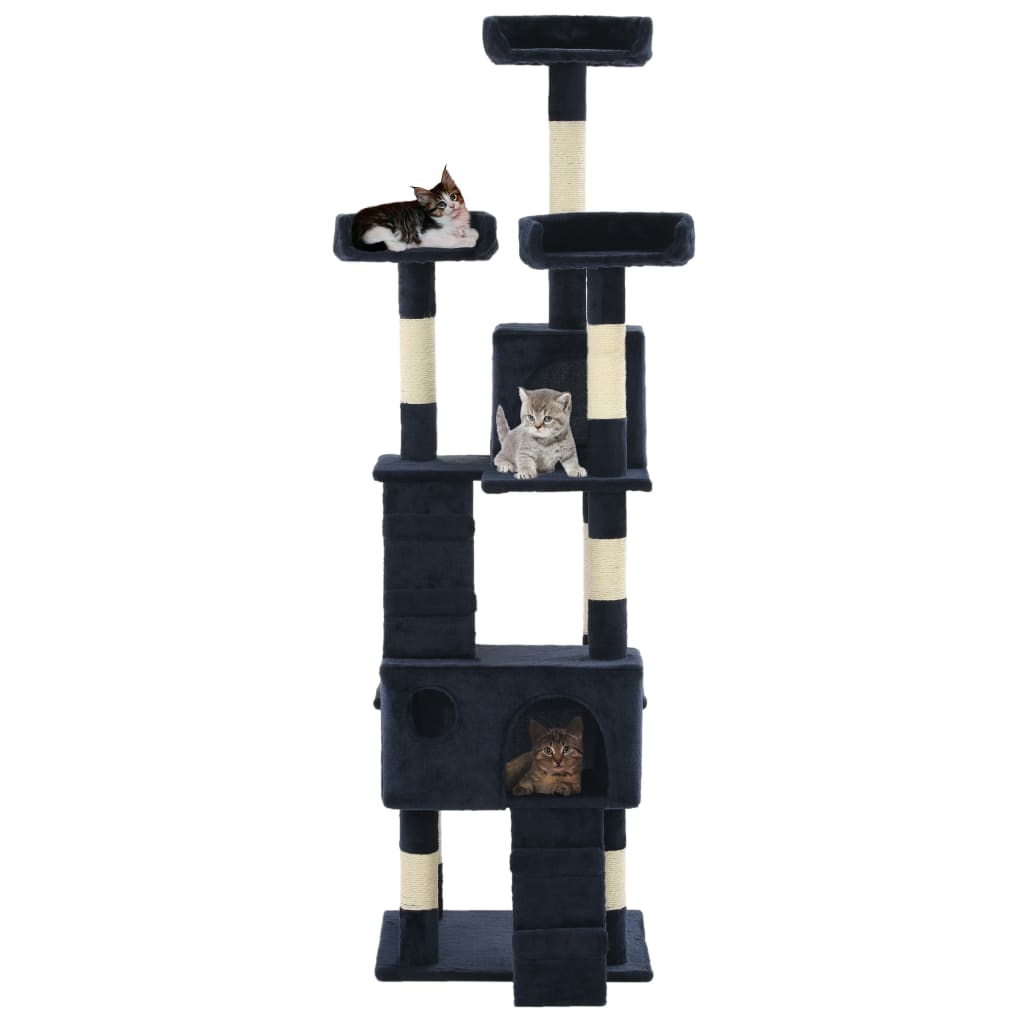 Albero per Gatti con Tiragraffi in Sisal 170 cm Blu | homemem39