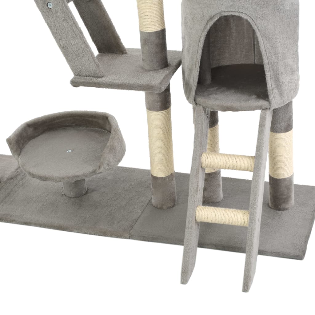 Albero per Gatti con Tiragraffi in Sisal 230-250 cm Grigio - homemem39