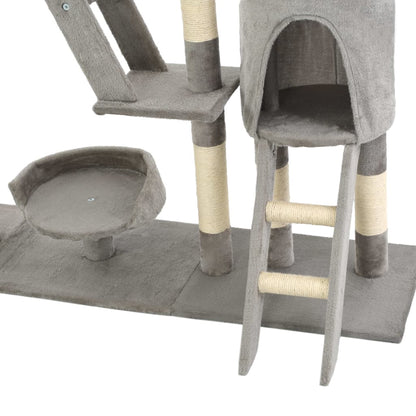 Albero per Gatti con Tiragraffi in Sisal 230-250 cm Grigio - homemem39