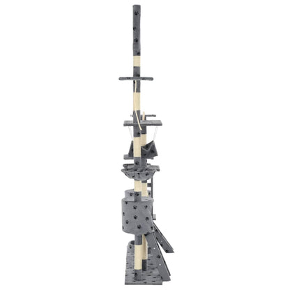 Albero per Gatti Tiragraffi Sisal 230-250cm Stampa Zampe Grigio | homemem39