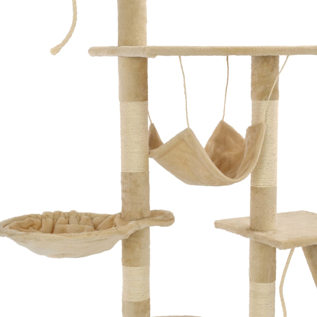 Albero per Gatti con Tiragraffi in Sisal 230-250 cm Beige | homemem39