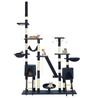 Albero per Gatti con Tiragraffi in Sisal 230-250 cm Blu | homemem39