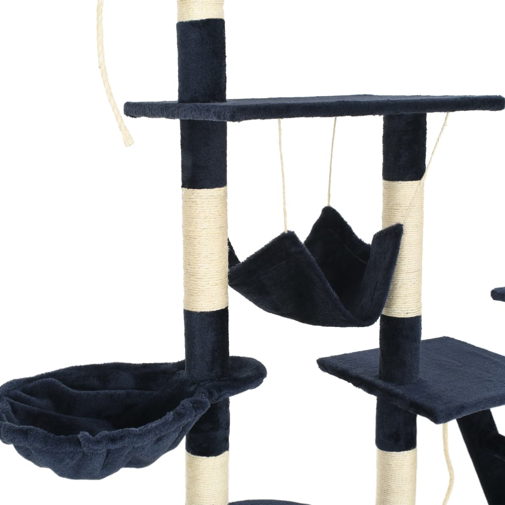 Albero per Gatti con Tiragraffi in Sisal 230-250 cm Blu | homemem39