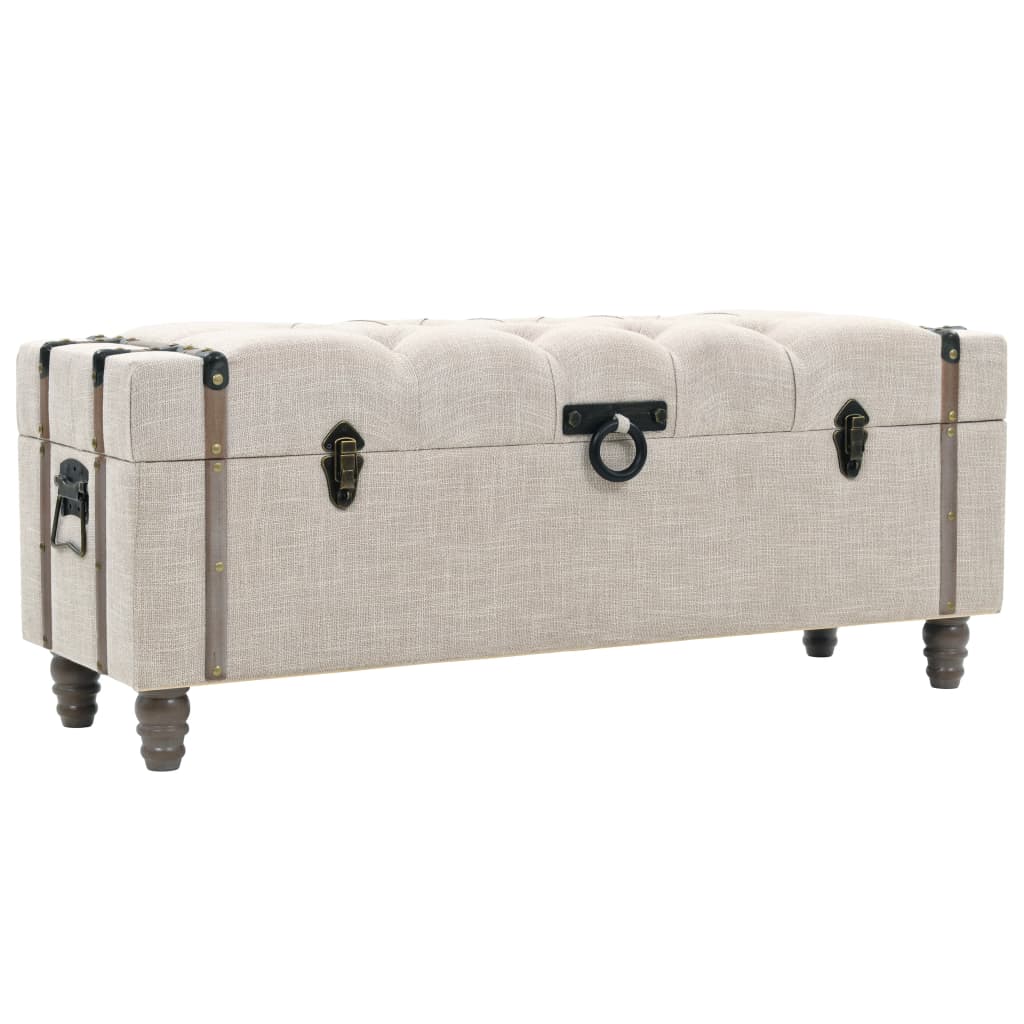 Set Cassapanche 3 pz in Legno Massello e Acciaio 112x37x45 cm | homemem39
