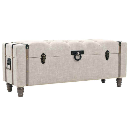 Set Cassapanche 3 pz in Legno Massello e Acciaio 112x37x45 cm