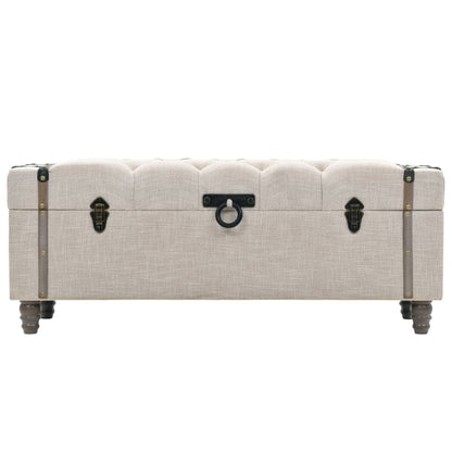 Set Cassapanche 3 pz in Legno Massello e Acciaio 112x37x45 cm | homemem39