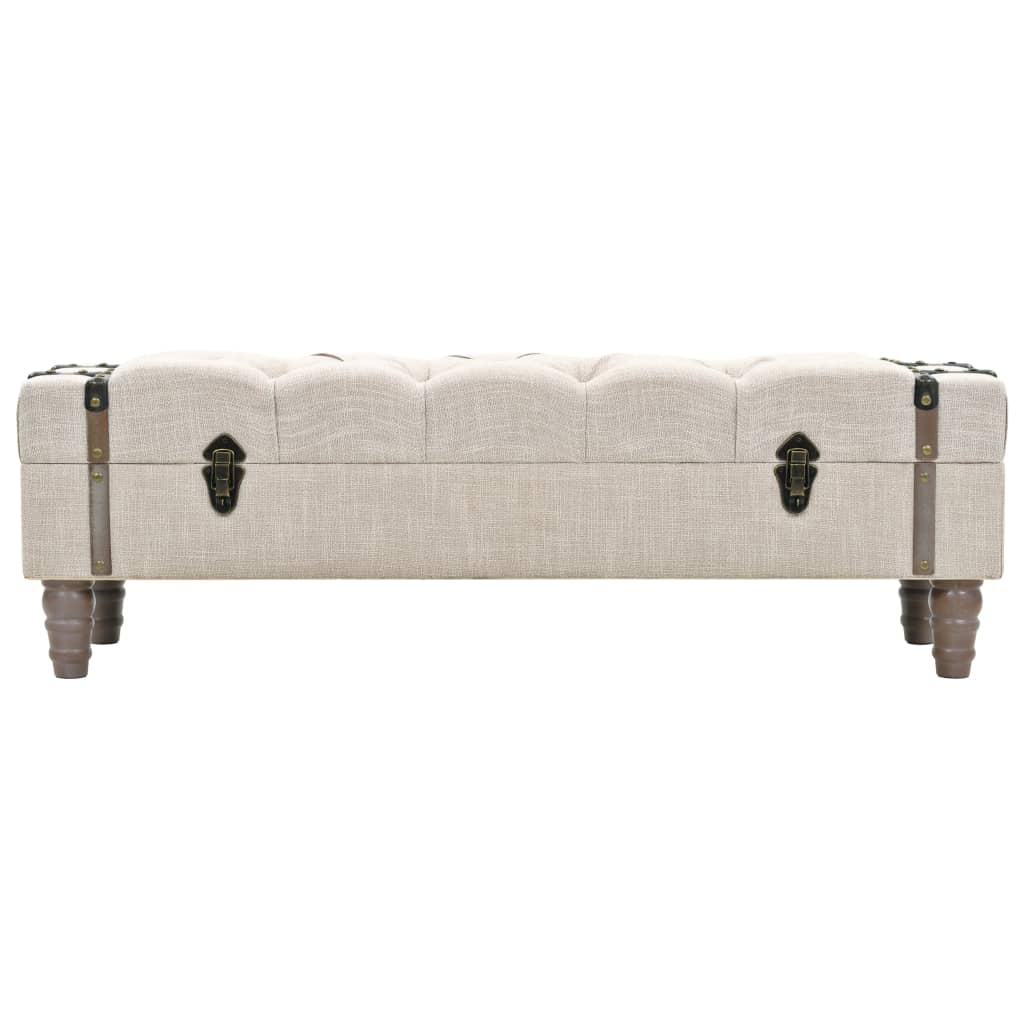 Cassapanca in Legno Massello e Acciaio 111x34x37 cm | homemem39