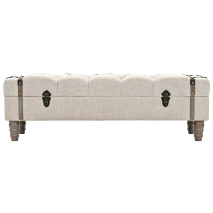 Cassapanca in Legno Massello e Acciaio 111x34x37 cm | homemem39