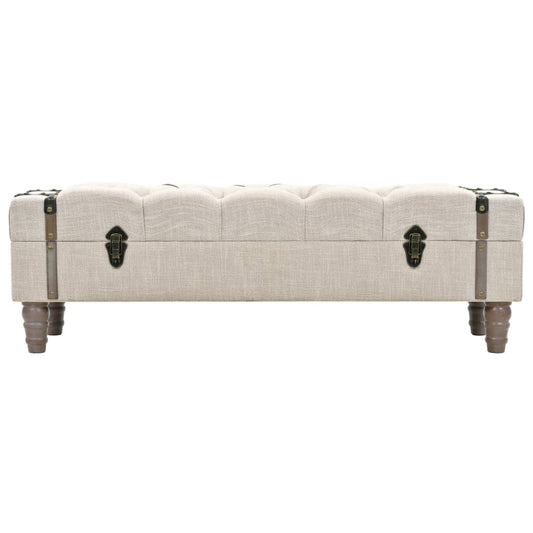 Cassapanca in Legno Massello e Acciaio 111x34x37 cm | homemem39