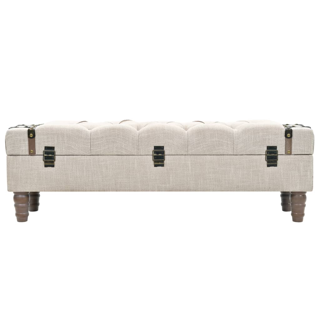 Cassapanca in Legno Massello e Acciaio 111x34x37 cm | homemem39