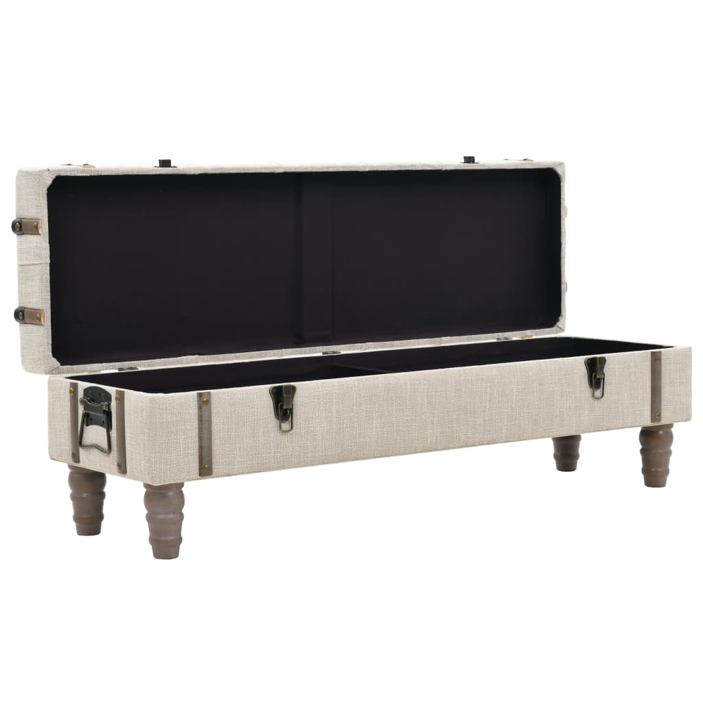 Cassapanca in Legno Massello e Acciaio 111x34x37 cm | homemem39