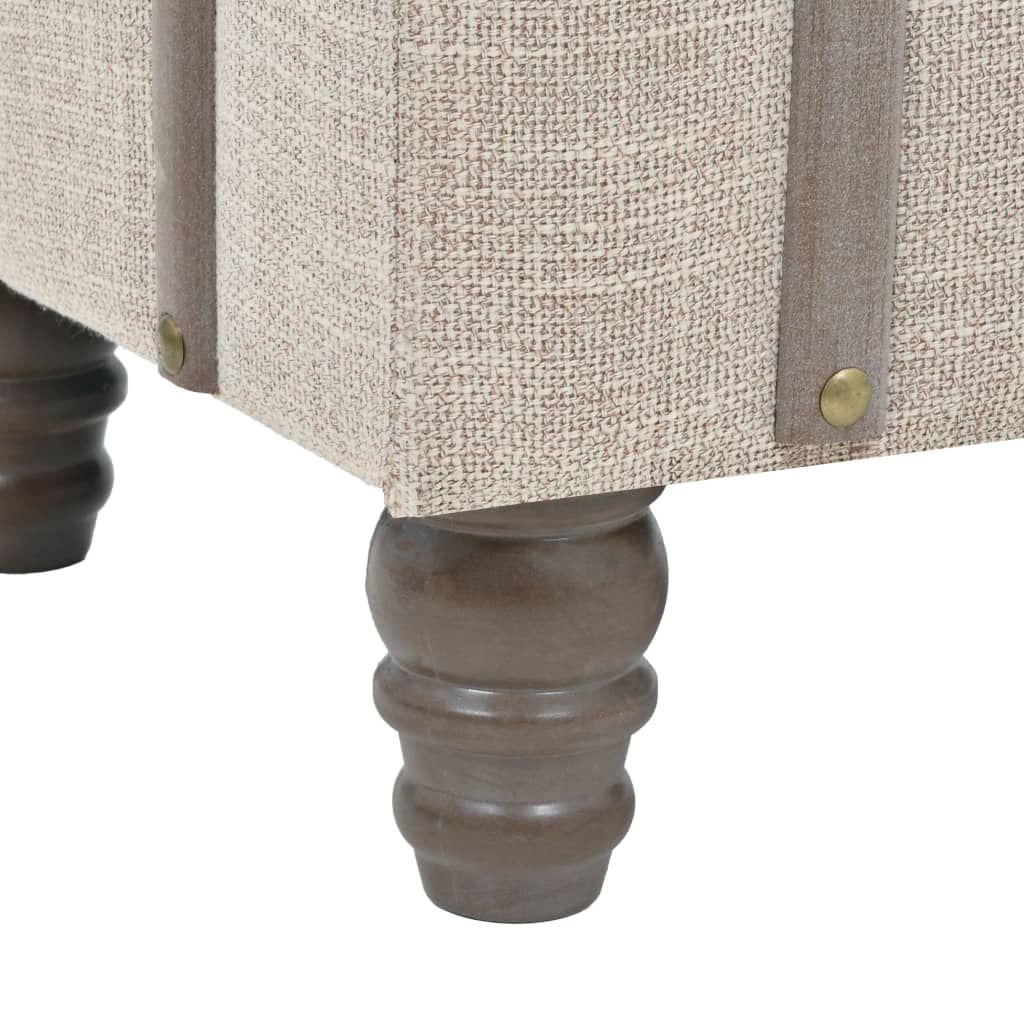Cassapanca in Legno Massello e Acciaio 111x34x37 cm | homemem39