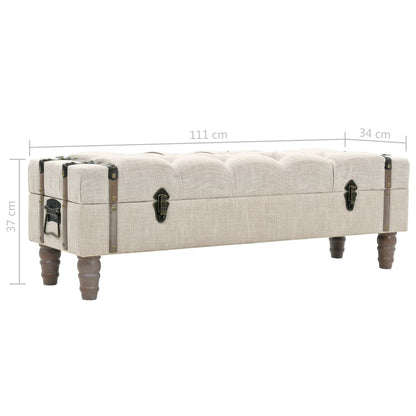 Cassapanca in Legno Massello e Acciaio 111x34x37 cm | homemem39